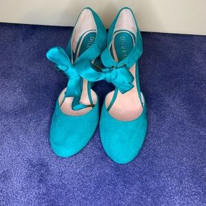 Chelsea crew turquoise suede wedge heel